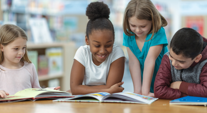 Girl beginning to write